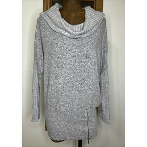 WHBM Cowl Neck Longline Batwing Grey Sweater Size Small Dress Sweater